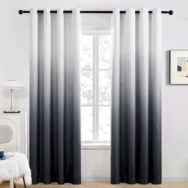 Deconovo Blackout Curtains Eyelet Super Soft Thermal Insulated Ring Top Blackout Curtains for Nursery 46 x 54 Drop Inch Dark Grey 2 Panels