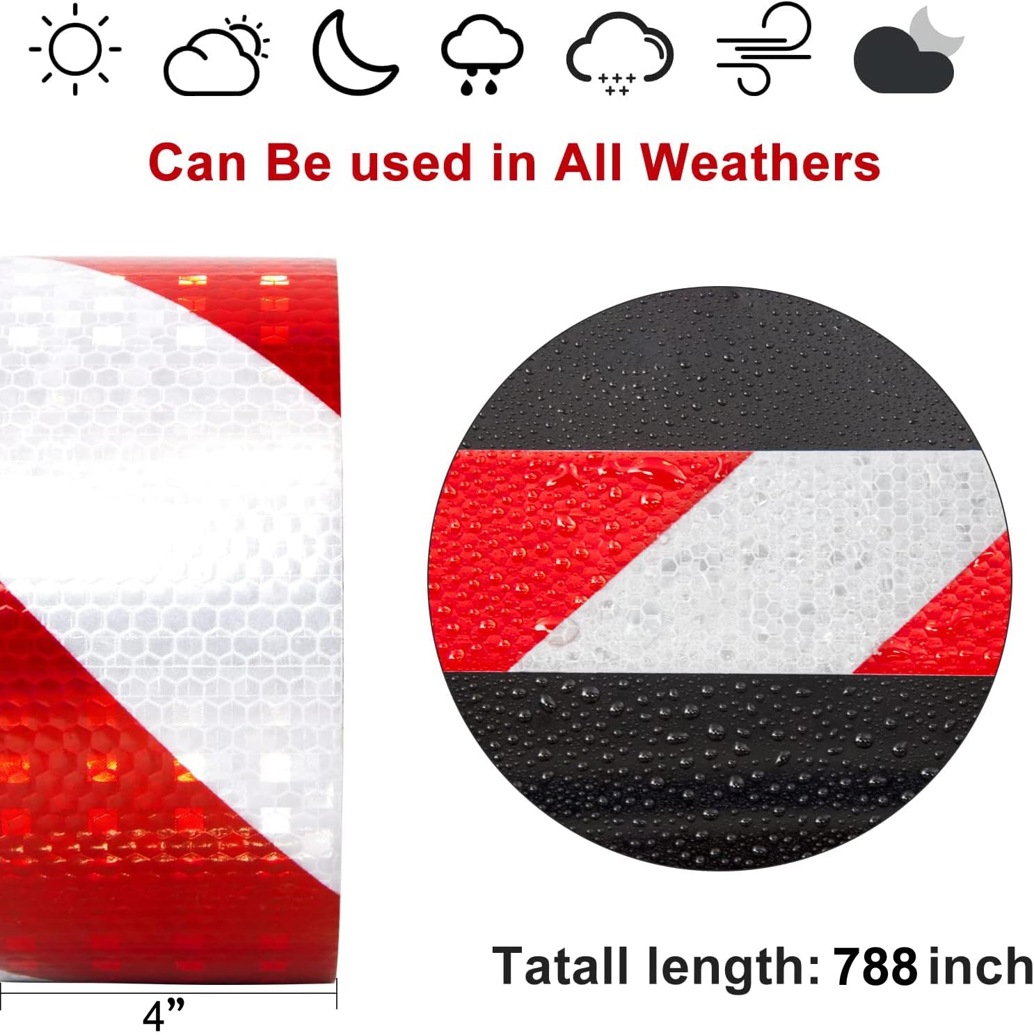 XFXIA Reflective Tape - Yellow & Black, 10cm x 20m, Waterproof, Self-Adhesive Warning Tape for Vehicles, Cars, Trailers, Outdoors