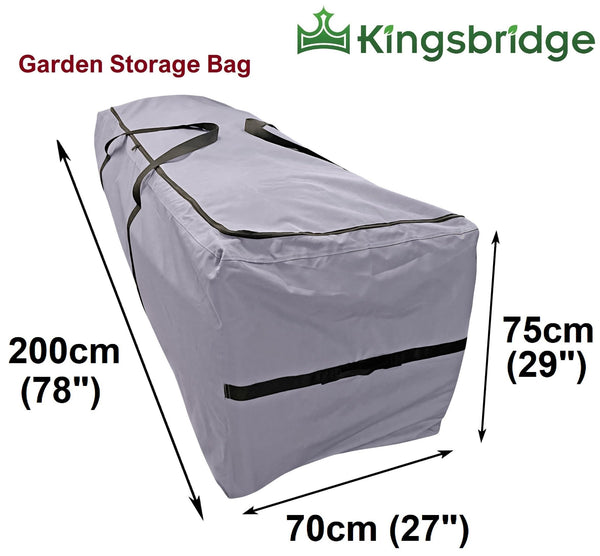 Kingsbridge Garden Furniture Cushion Storage Bag, 600D Fabric, Double Stitching, Heavy Duty, Moisture Resistant LxWxH 200 x 70 x 75cm (use