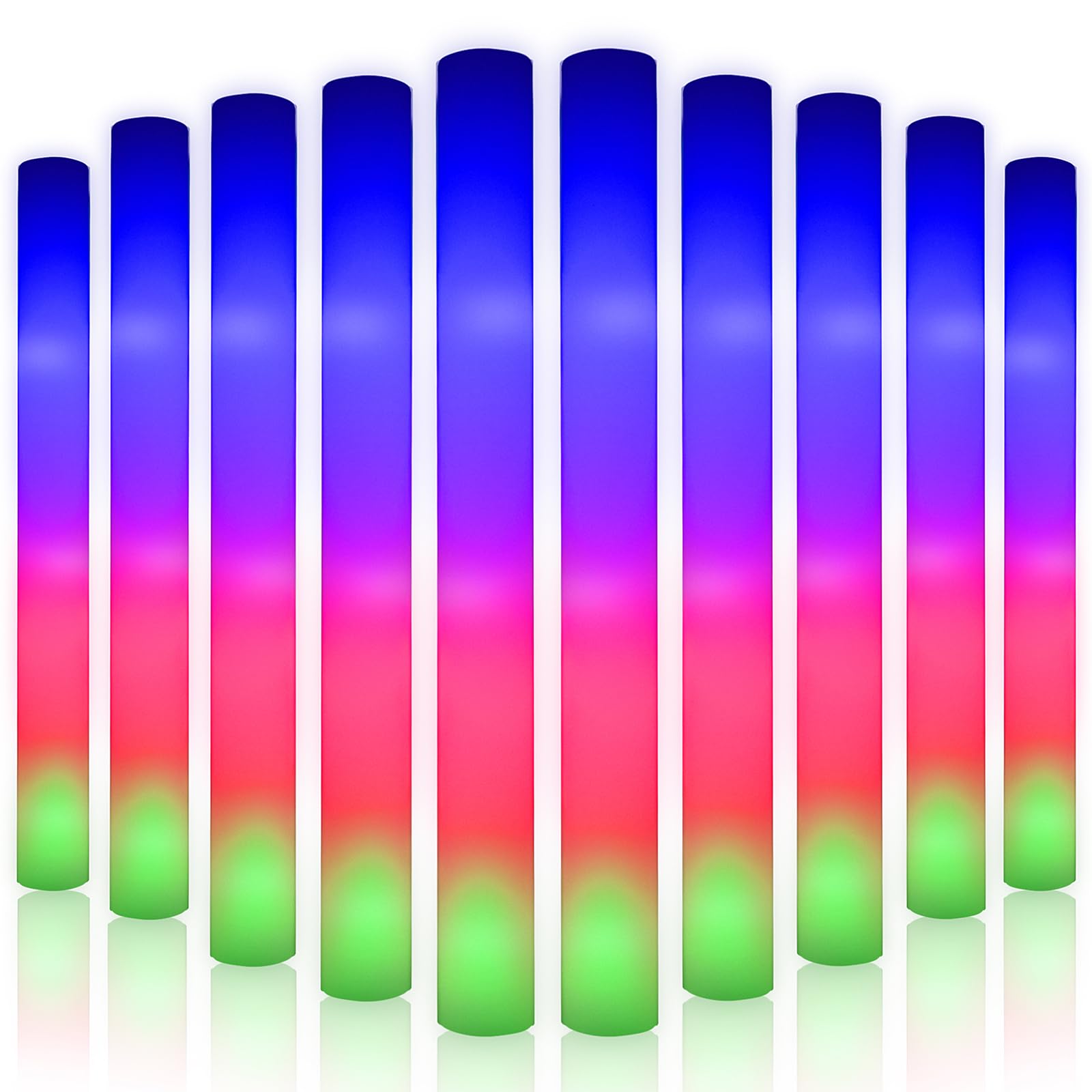68PCS Led Foam Glow Sticks,Glow Sticks Bulk, Christmas Party Supplies with 3Modes Colorful Flashing, Glow in The Dark Party Supplies for Parties,