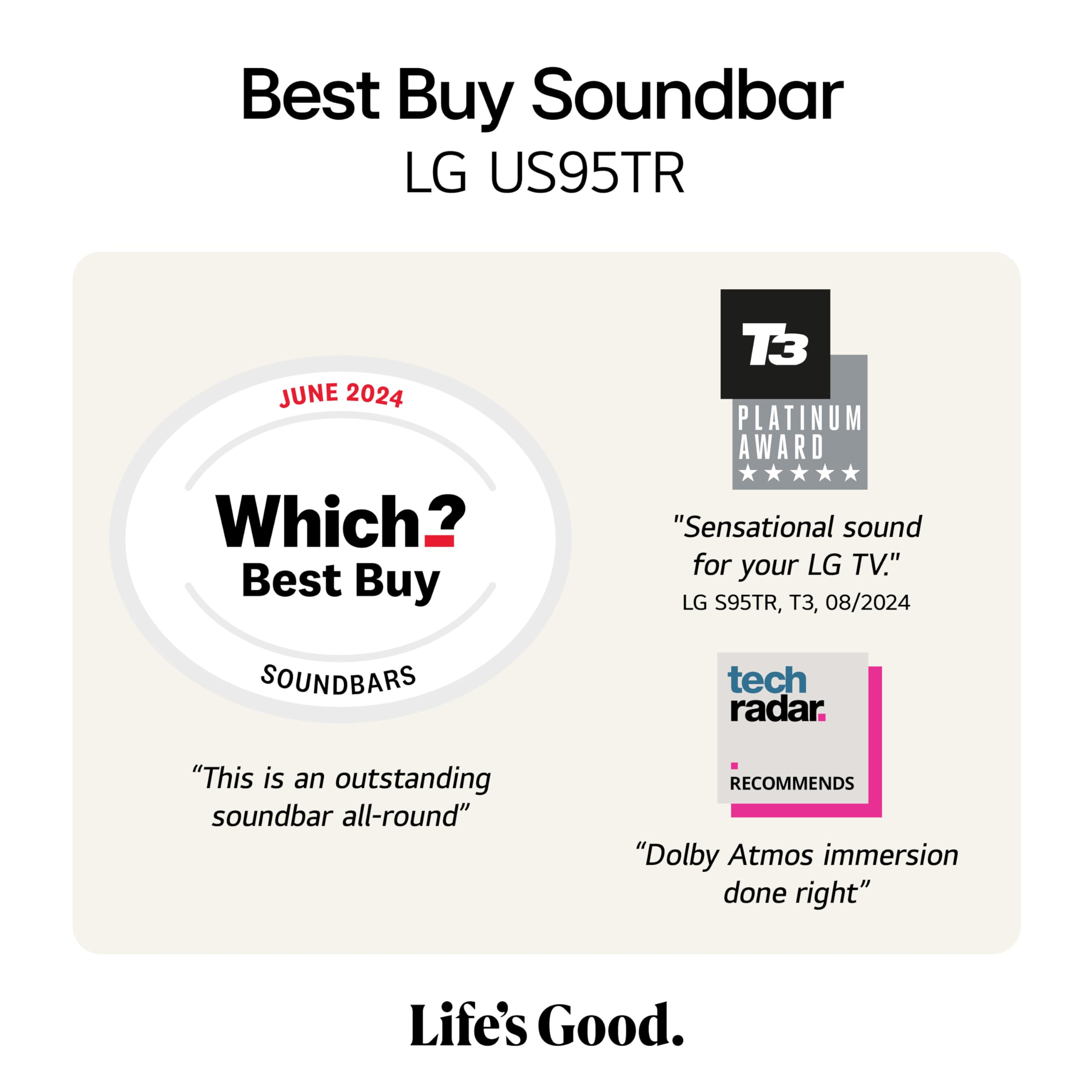 LG USC9S Bluetooth Soundbar for TV with Dolby Atmos & Wireless Subwoofer 3.1 channel