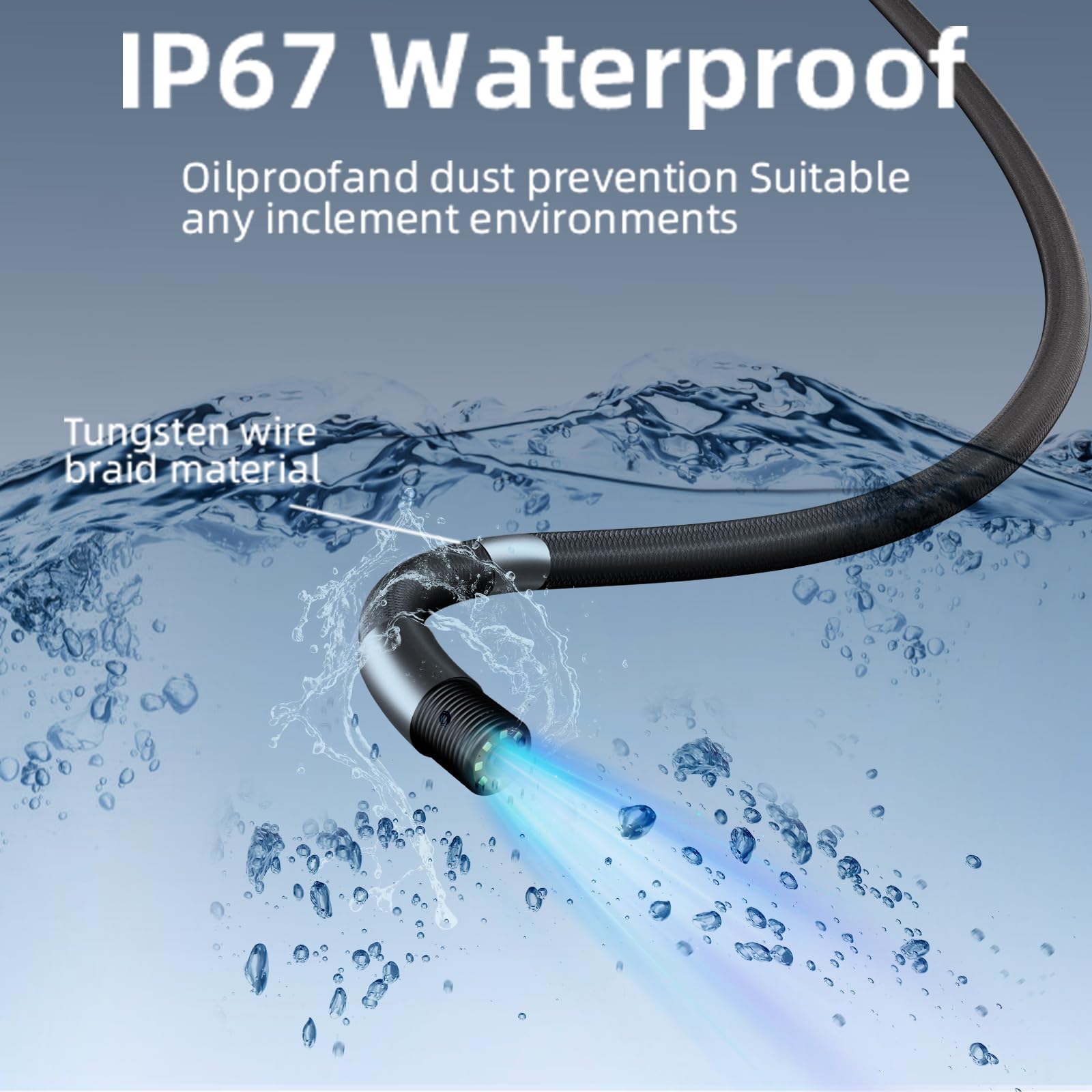 Daxiongmao Borescope, Endoscope Camera with Light, 1080P HD Inspection Camera, Borescope Camera with Light, IP67 Waterproof Camera, 16.5ft Flexible Endoscope Camera, Gadgets for Men (4.3”)