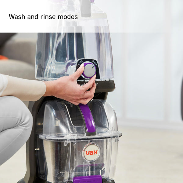 Vax Rapid Power Refresh Carpet Cleaner | Deep Clean and Leaves Carpets Dry in less than 1hr | XL Tank Capacity - CDCW-RPXR, Purple and Grey, 4.7L, 1200W