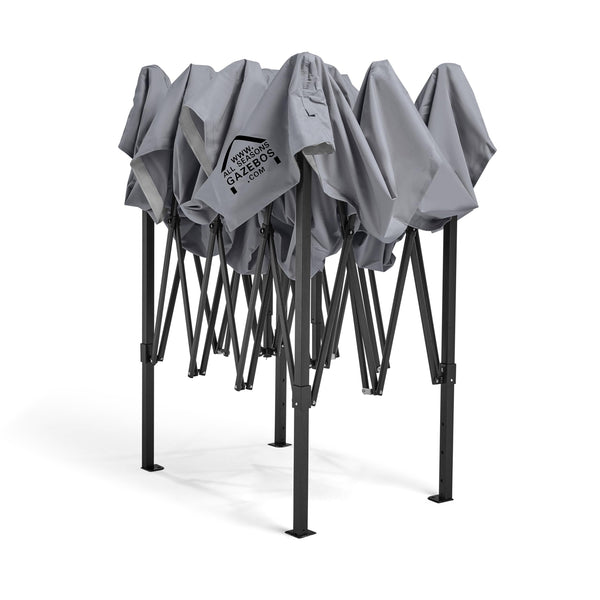 All Seasons Gazebos 3x4.5 Fully Waterproof Pop up Gazebo With Accessories - Metallic Grey