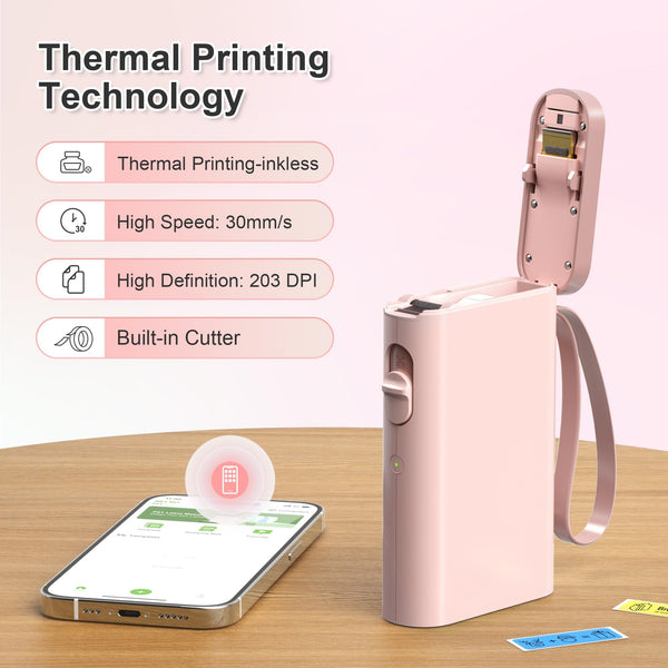 Nelko Label Maker Machine with Tape, P21 Portable Bluetooth Label Printer, Wireless Handheld Sticker Maker Mini Label Makers with Multiple Templates for Organizing Storage Barcode Office, White 1 pack