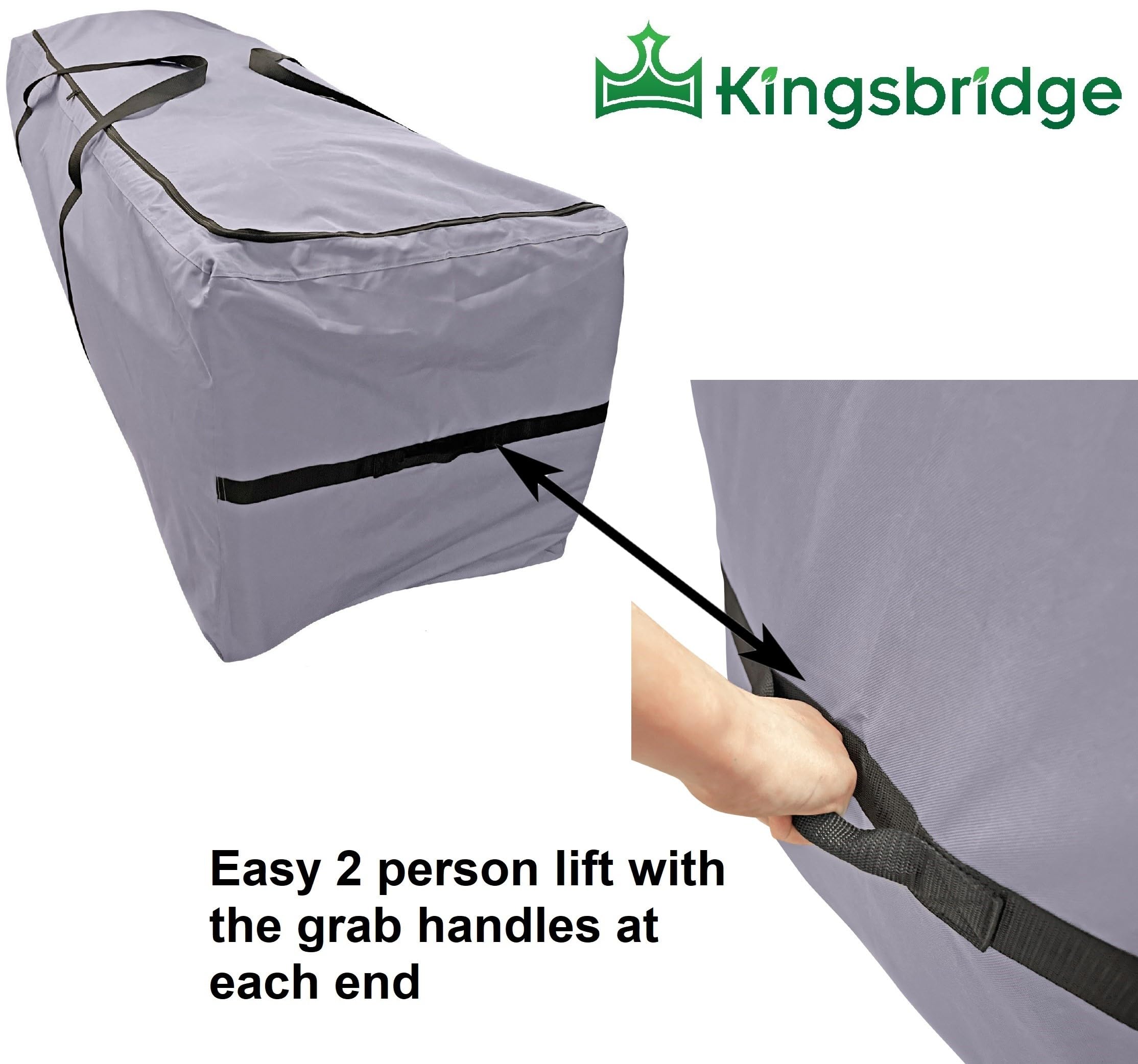 Kingsbridge Garden Furniture Cushion Storage Bag, 600D Fabric, Double Stitching, Heavy Duty, Moisture Resistant LxWxH 200 x 70 x 75cm (use