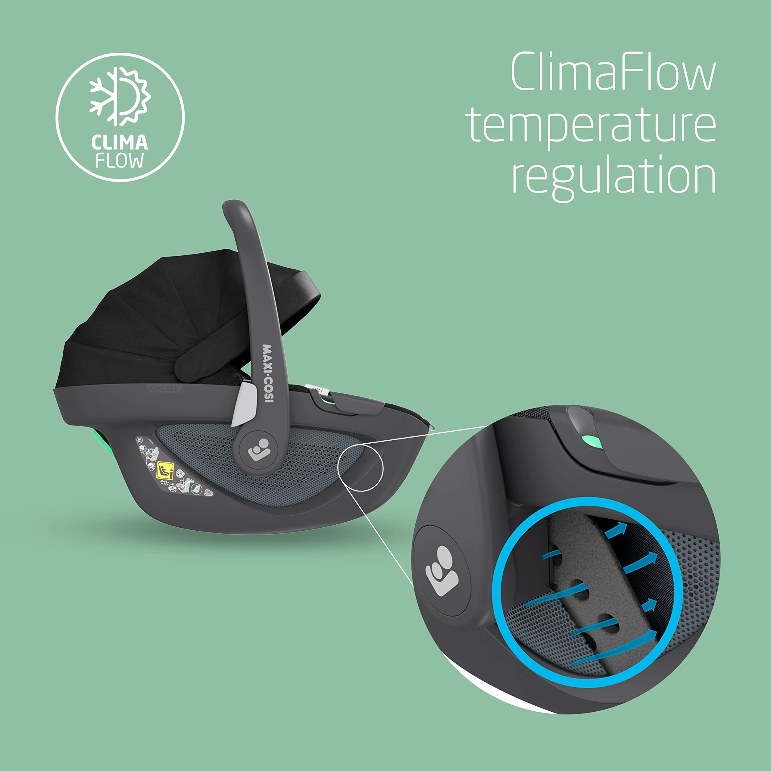 Maxi-Cosi FamilyFix 360 i-Size Base, Rotating Car Seat System, 360 Swivel ISOFIX Base, 0-4 Years (40-105 cm), One-Hand FlexiSpin Rotation, TravelSafe Rotation Control, Click & Go, Black