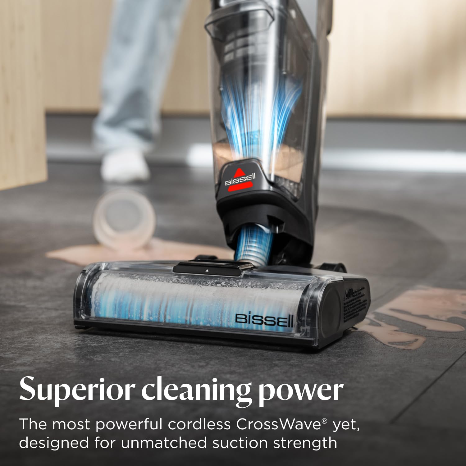 BISSELL CrossWave OmniForce, Wet and Dry Vacuum Cleaner, Powerful Floor Cleaner Machine, Multi-Surface, Cordless Vacuum Cleaner with Turbo Mode & Vacuum-Only Mode, Wet Vac up to 240m2, 69 dBA, 3912E