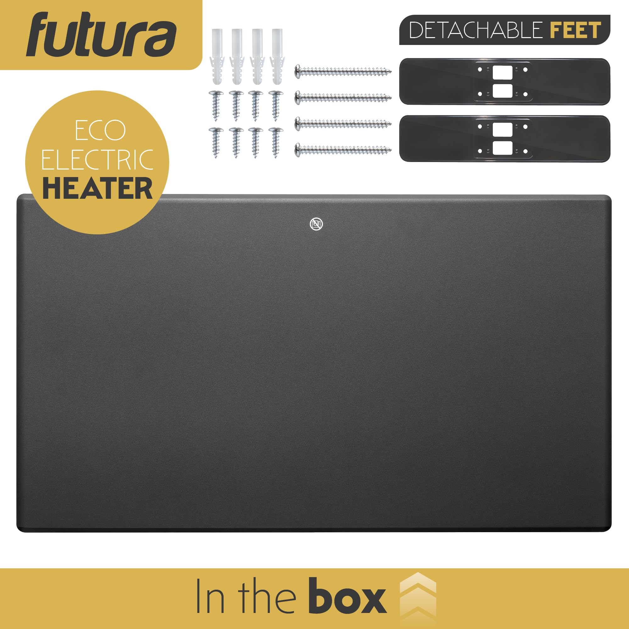 Futura 2000W Grey Electric Radiator Heaters for Home, Bathroom Safe Electric Heater Setback Timer Lot 20 & Advanced Thermostat Control Wall Mounted or Floor Standing Low Energy Panel Heater