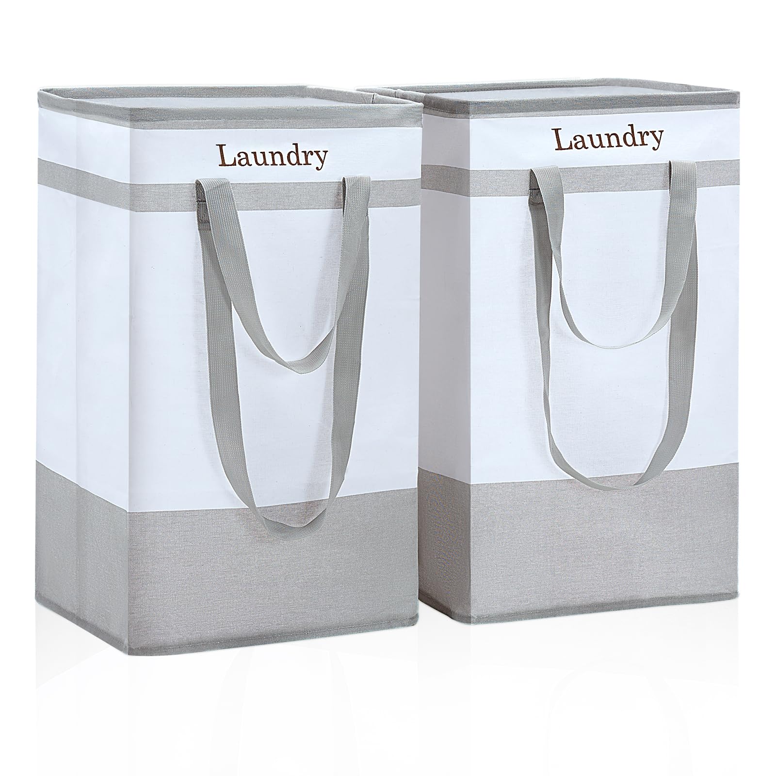 ROSOS Collapsible Foldable Hamper - Extended Double Handle, 80 L Laundry Basket for Bedroom Bathroom Dorm Storage - 1 Pack, Black