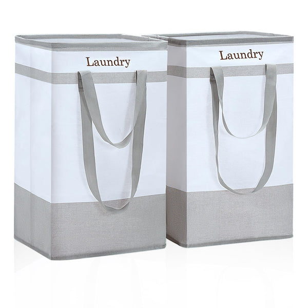 ROSOS Collapsible Foldable Hamper - Extended Double Handle, 80 L Laundry Basket for Bedroom Bathroom Dorm Storage - 1 Pack, Black