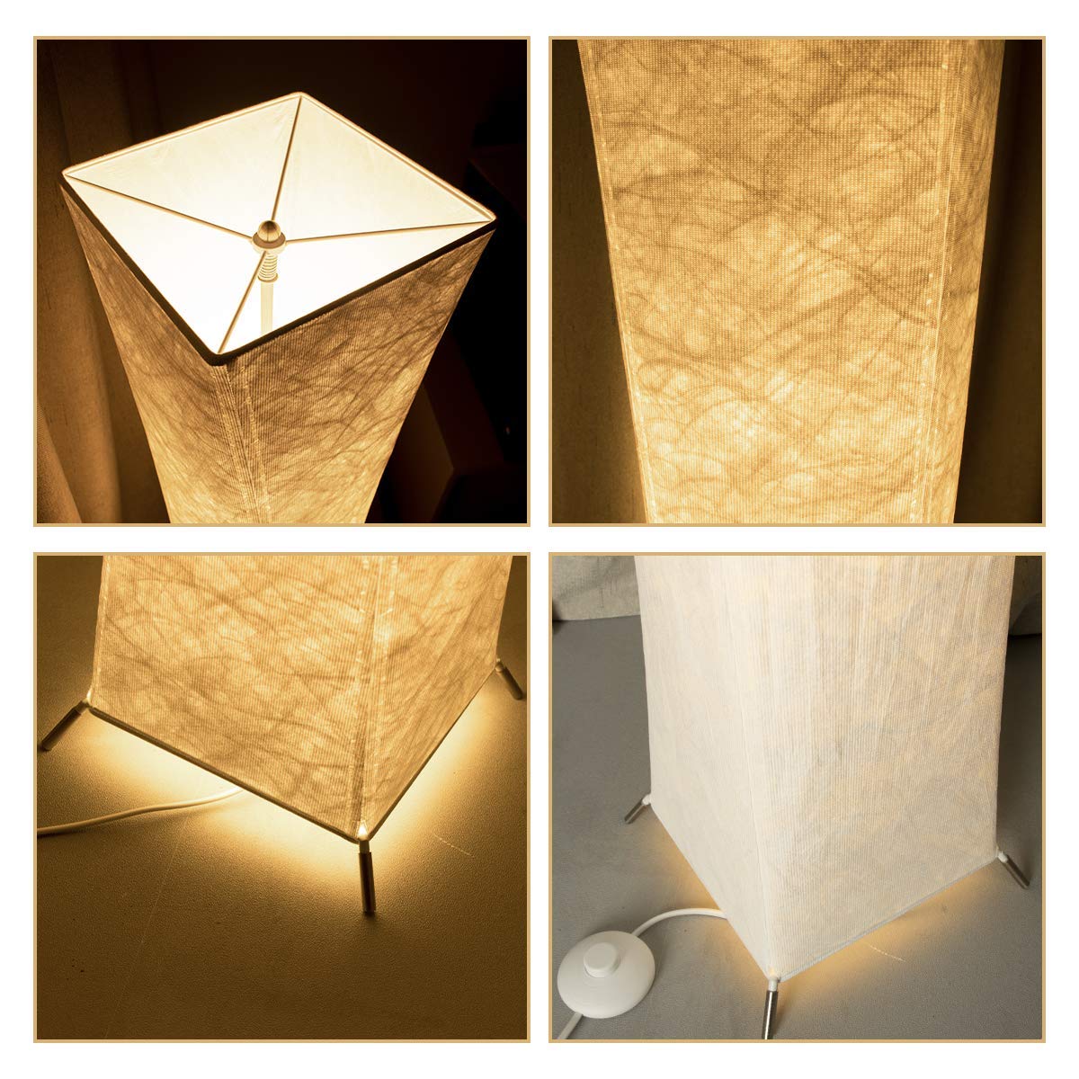 Floor Lamp, Bedroom Fabric Lamp Soft Warm Lighting Romantic Atmosphere Minimalist Modern Design for Living Room, Tall Arc Floor Standing Lamps Curved