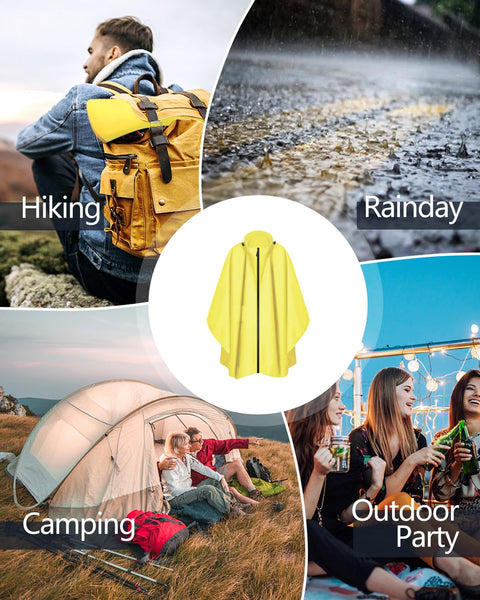 Victoper Waterproof Poncho Adult, Reusable Rain Poncho Adult Waterproof Poncho Waterproof Adult Lightweight Waterproof Raincoat for Outdoor Hiking Camping Cycling Traveling