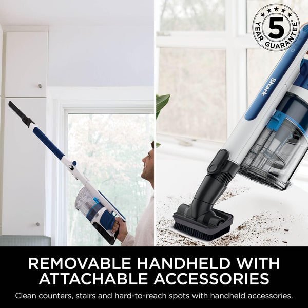 Shark PowerPro Cordless Vacuum Cleaner, Lightweight, Floor Detect Technology, Anti-Hair Wrap Technology, Anti-Allergen Complete Seal, Flexible, Handheld mode, Navy Metallic, IZ380UK
