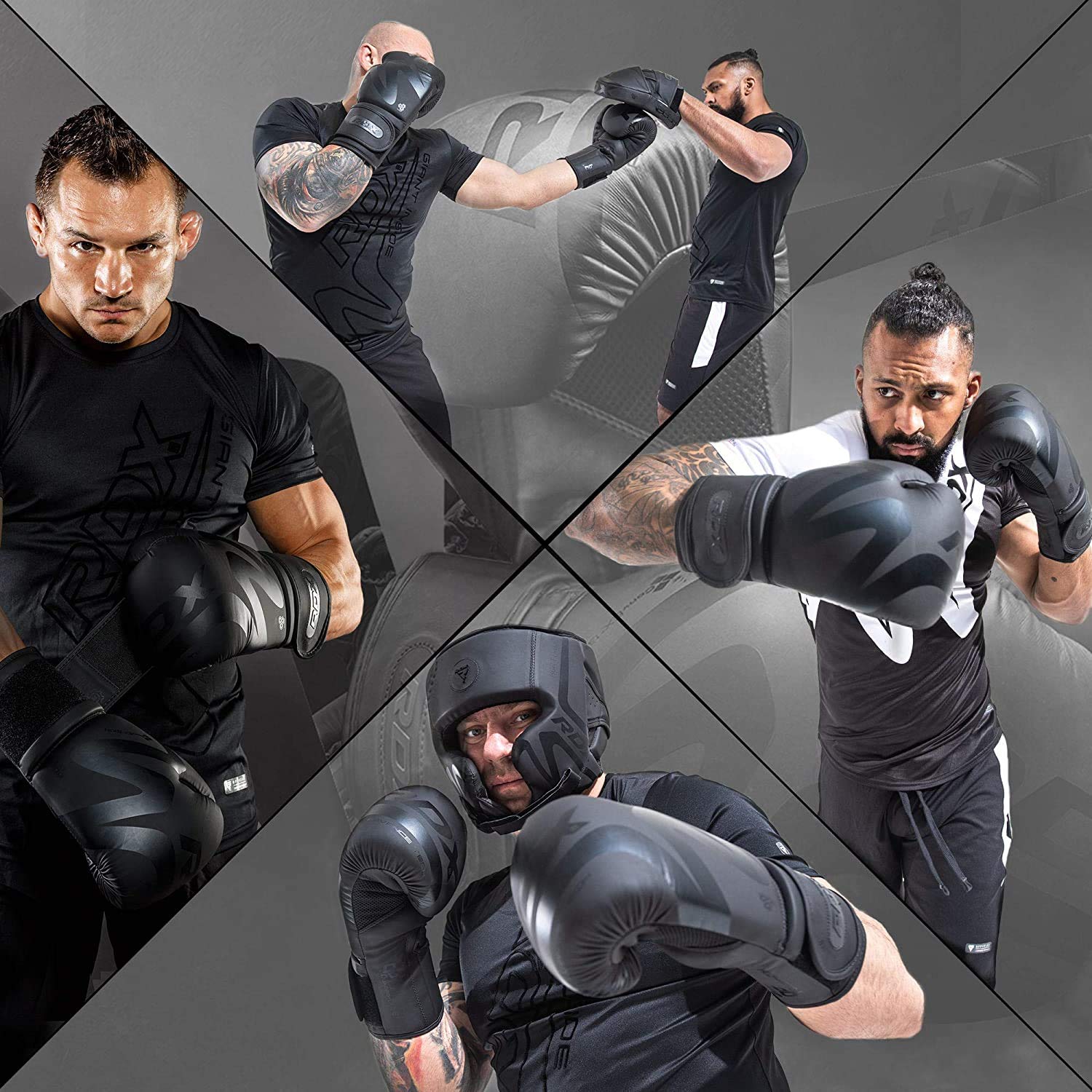 RDX Boxing Gloves Sparring Muay Thai Pro Training, Maya Hide Leather, Kickboxing Heavy Punching Bag Focus Mitts Pads Double End Ball Workout, MMA