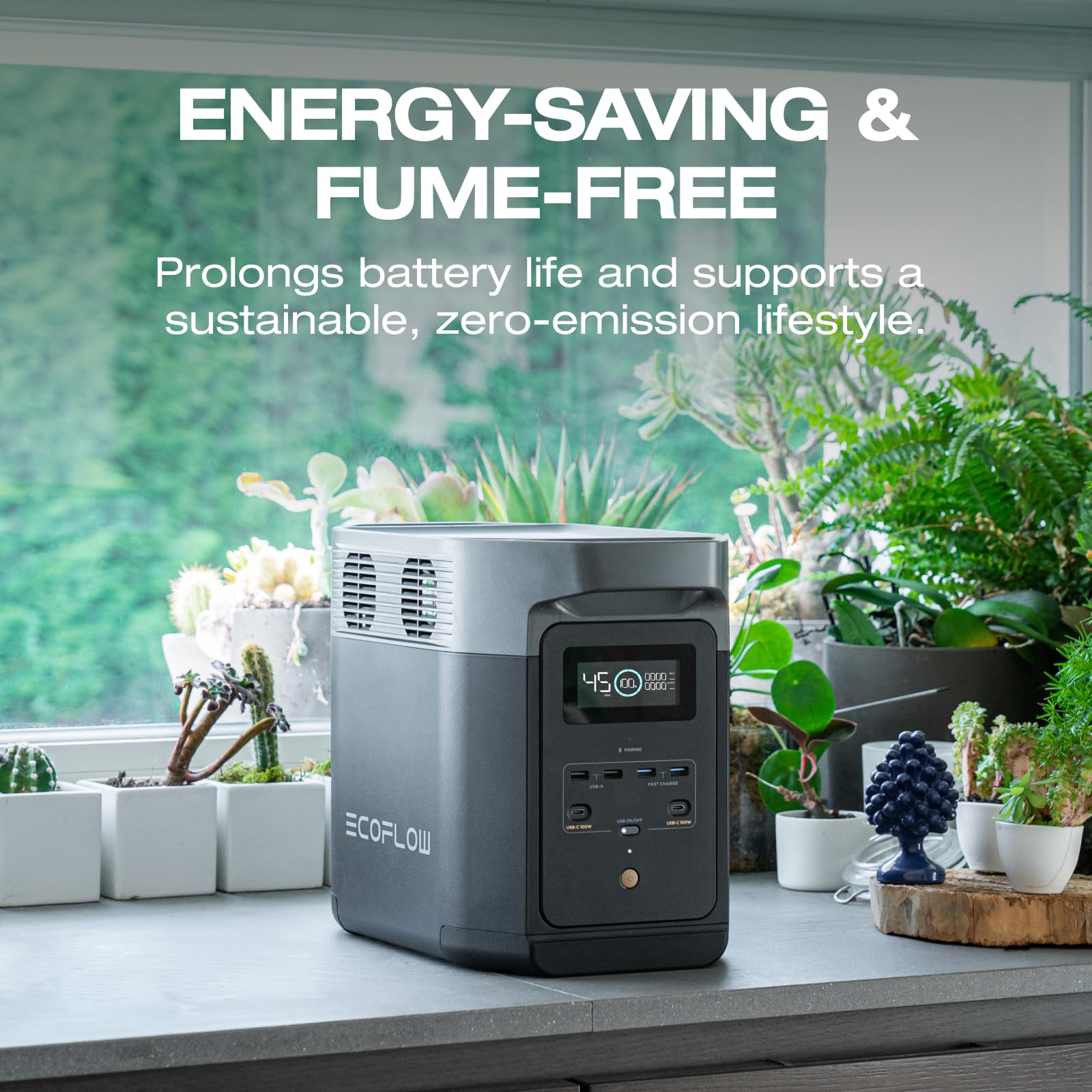 EcoFlow DELTA 2 Portable Power Station with 1-3kWh Expandable Capacity, LFP Battery, Fast Charging, Use as a Solar Generator for Home Backup Power, Camping & RVs