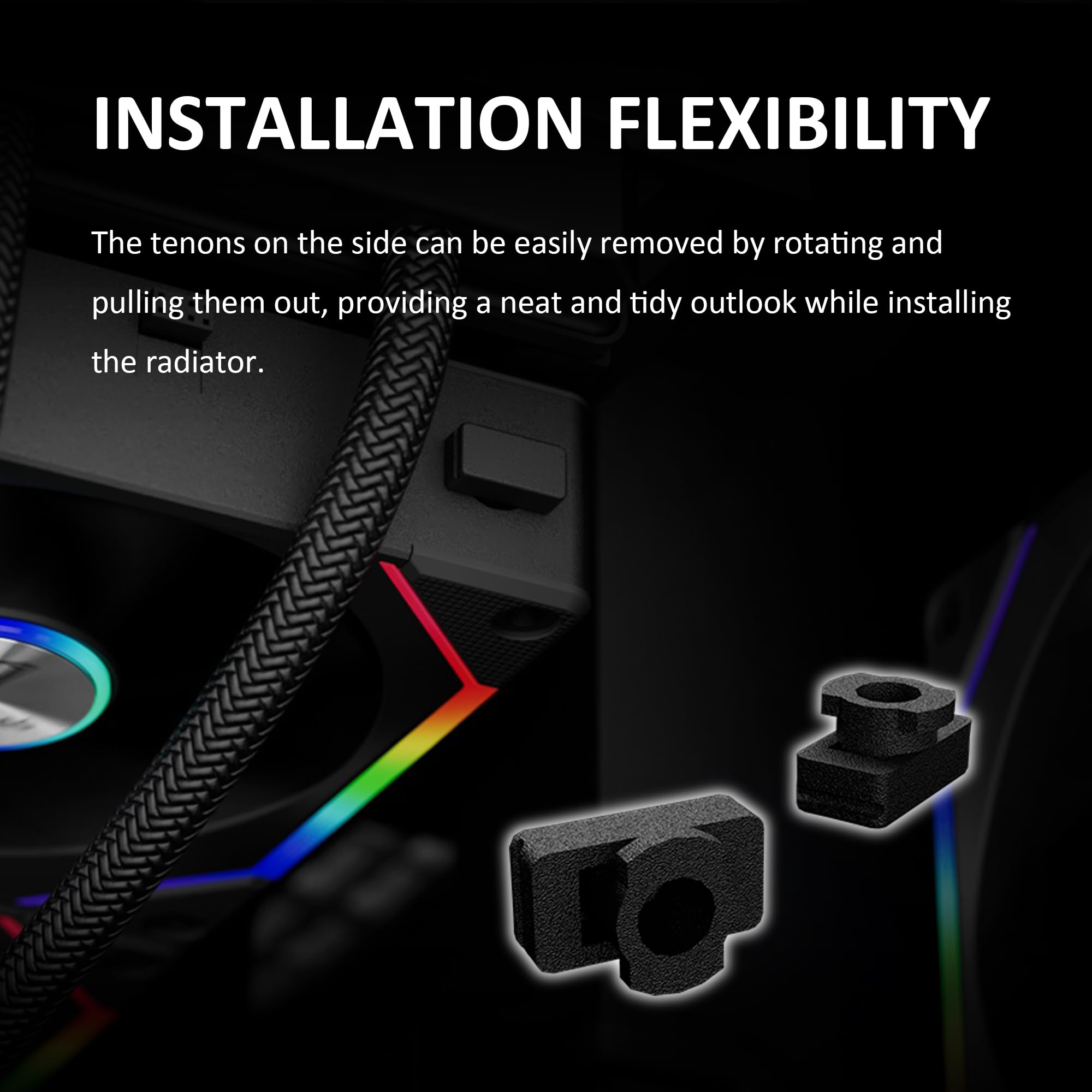 GAMDIAS 120mm ARGB PC Case Fans, Computer Case Fan, Cabless Daisy Chain Connection, Dual Infinity Mirror Lighting, Swappable Fan Blade for Reverse Airflow, Performance 30mm Thick, With Control Box