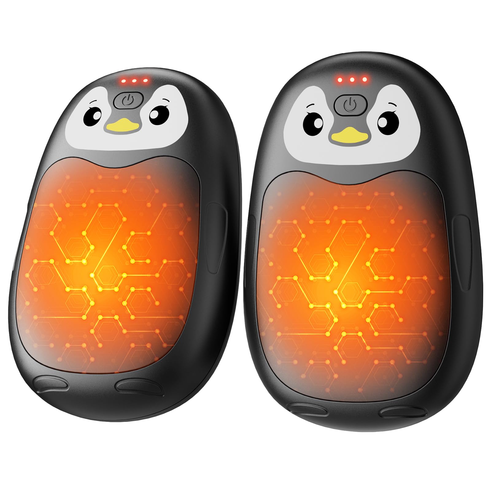 Hand Warmers Rechargeable, 8000mAh Electric Handwarmers, 2 pack Pocket HandWarmer, 3 Levels Heating, Portable for Pocket, Gloves, Golf Skiing Camping, Tech Gifts for Men Women, Black