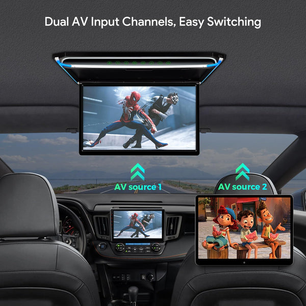 [New] XTRONS 17.3 Inch 16:9 Ultra-thin FHD Digital TFT Screen 1080P Video Car Overhead Player Roof Mounted Monitor Built-in HDMI/SD/USB/Infrared/FM Port