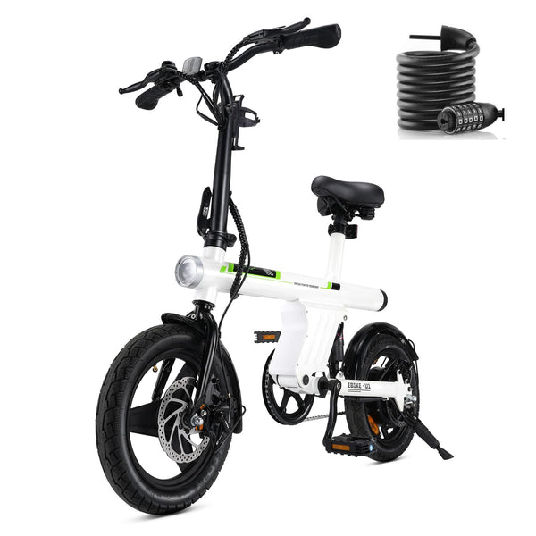 Finbike U1 Electric Bike for Adult/Teens,14" Folding Electric Bicycle with LCD Display,25KM/H & 45KM Range,4H Fast Charge,4 Riding Modes,Rear Shock Absorber,120KG Capacity,Compact Foldable Ebike