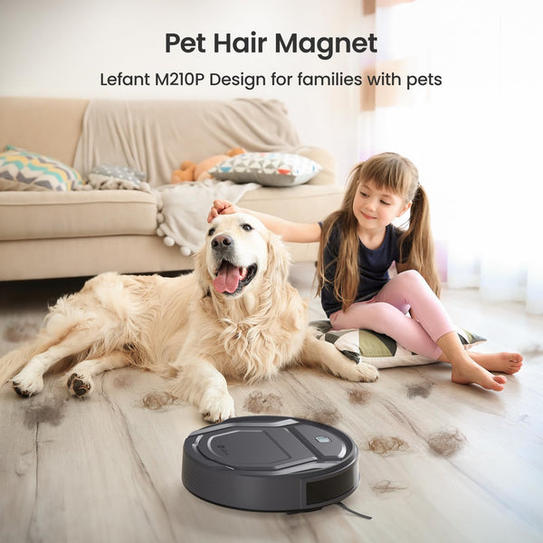 Lefant M210P Robot Vacuum Cleaner, Featured Carpet Cleaner Small Robot 7.8cm Thin 28cm DIA, Robotic Vacuum Alexa Voice Control Self-Charging Ideal for Pet Hair Hard Floor and Carpet