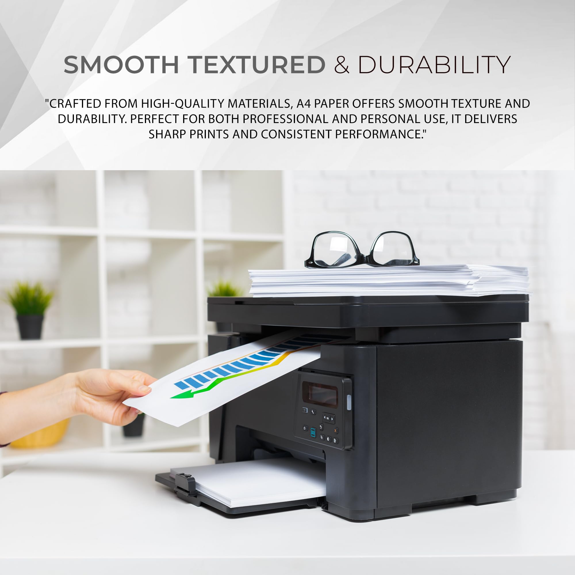 Multi-Purpose A4 Printer Paper, White, 80gsm, 500 Sheets – Compatible A4 Paper with Inkjet, Laser Printers & Copiers, Perfect for Home & Office Use (500 Sheets)