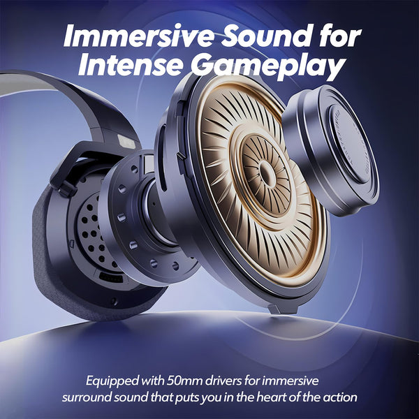 NUBWO G06 Pro Wireless Gaming Headset with Charging Station for Headset & PS5 Controller, 17ms Low Latency, 120H Battery Life, Dynamic 50mm Drivers-White (Only Compatible with PS5)