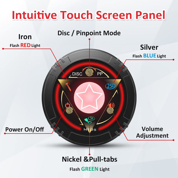 DR.ÖTEK Metal Detector for Kids, Waterproof with LCD Display and Buzzer, 60-76 cm Adjustable Stem, High Sensitivity, Lightweight Gold Detector, Ages 3-10