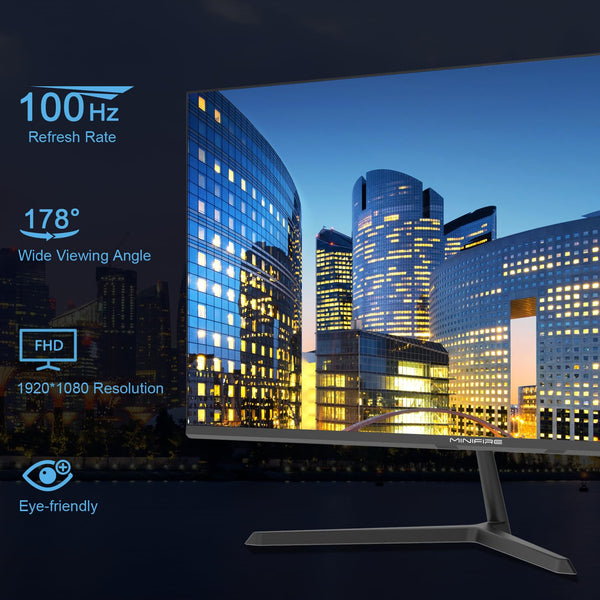Minifire 27 Inch Gaming Monitor, 180Hz, Curved Gaming Monitor, Built in Speaker, Crosshair, 1Ms, sRGB130%, FHD 1080P Computer Screen, VESA Compatible, Eye Care Adaptive Sync HDMI＆DP Prots （MFG27C1 ）