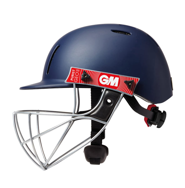 Gunn & Moore GM Purist GEO II Cricket Batting Helmet, BSI Approved, Geodesic Ultra-Strong Grille, Navy, Senior 540 - 590 mm