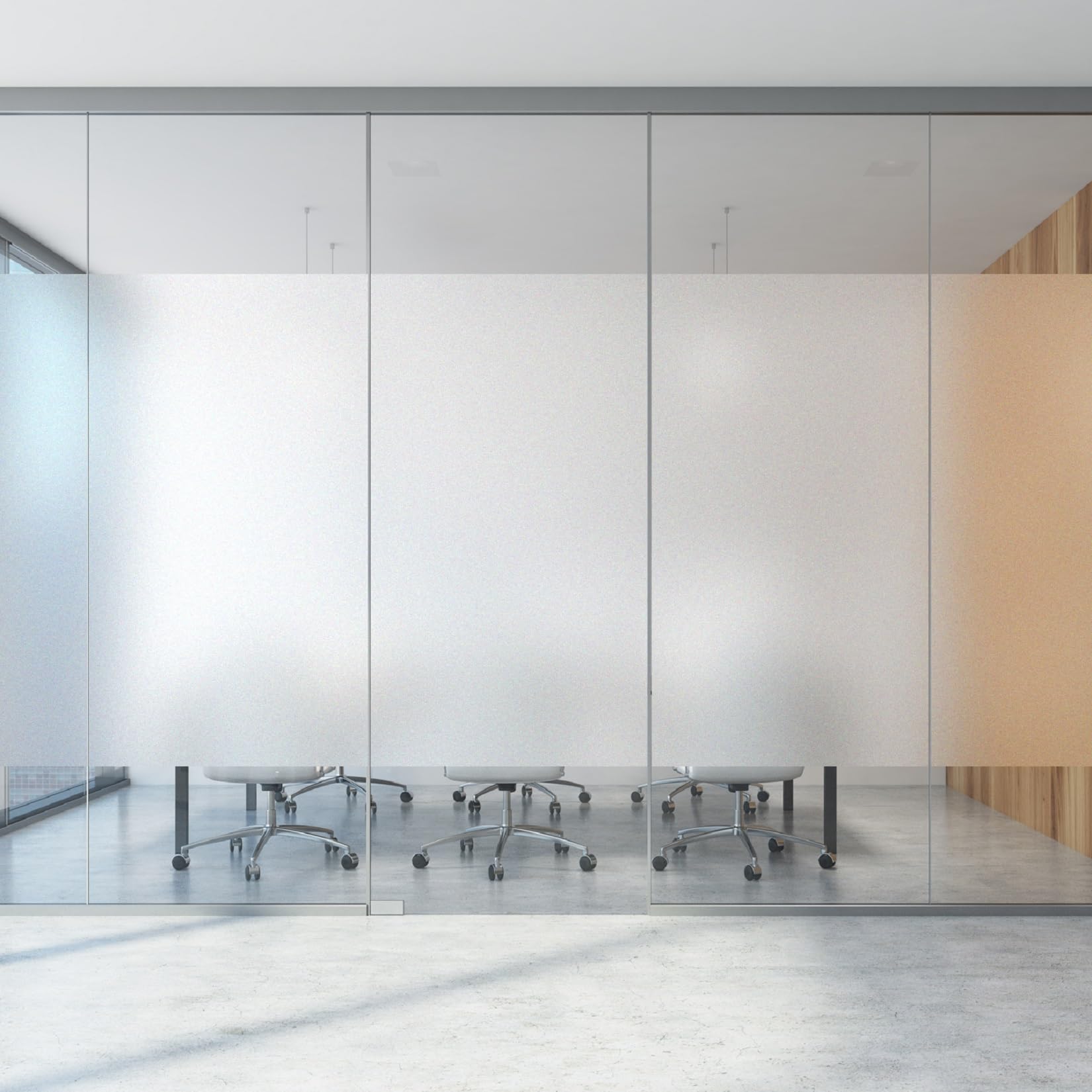 KESPEN Frosted Window Film Privacy, Total Privacy Film For Glass Windows, No Glue Anti UV Static Cling Heat Blocking Film, 60 X 200 cm