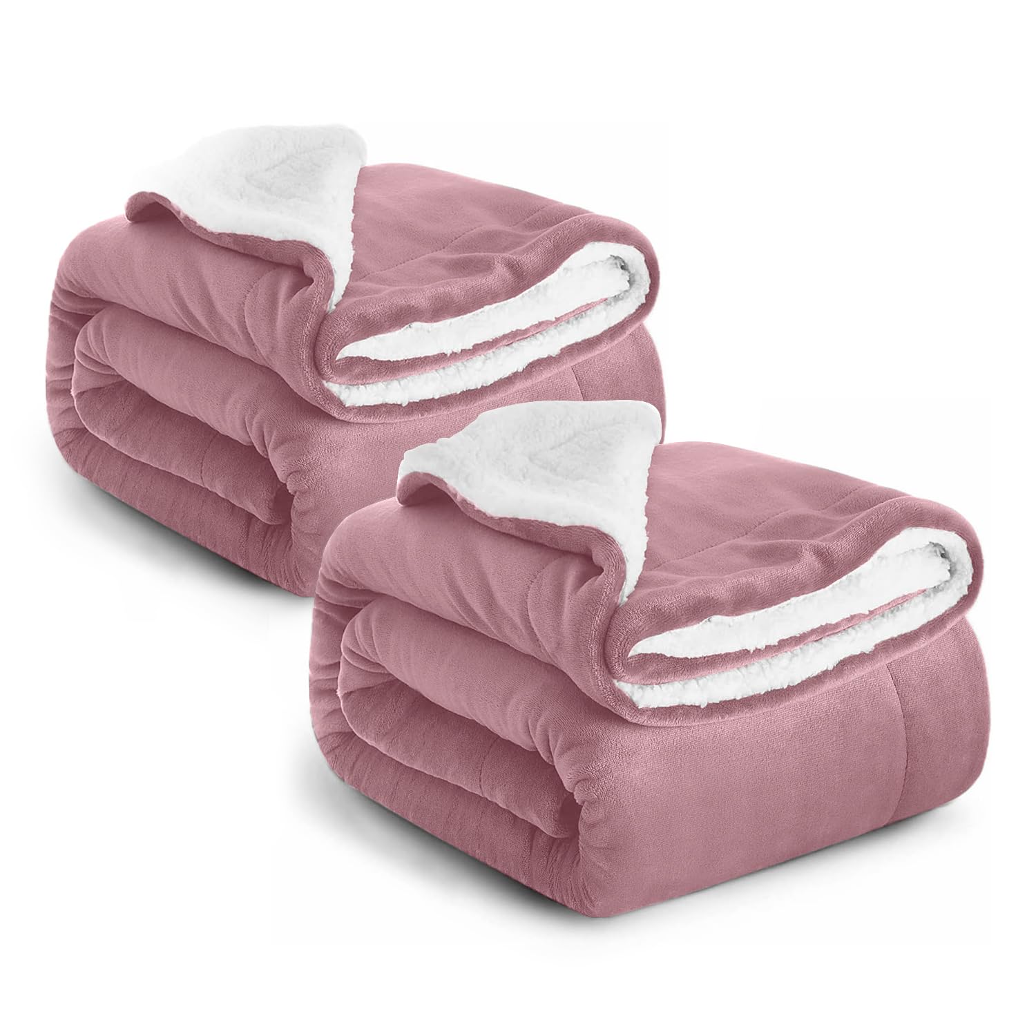 Imperial Rooms Sherpa Fleece Blanket Bed Throws Blankets For Sofas Soft Fluffy Thick Blanket Reversible Microfiber Throw (Silver, Single (130 x 150 Cm))