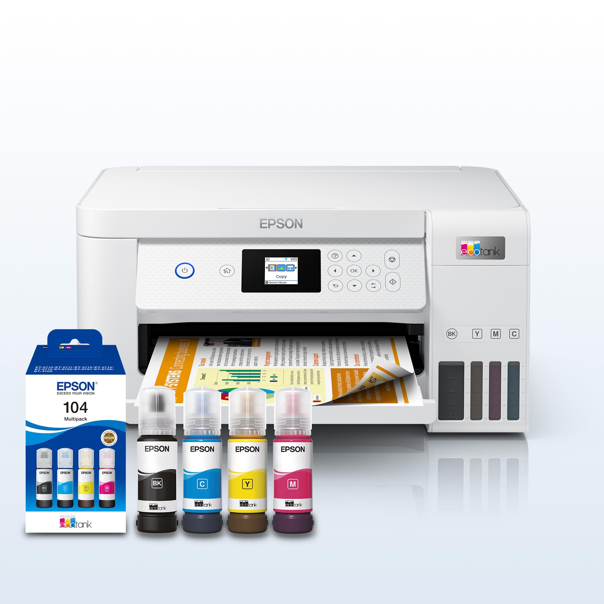 Epson EcoTank ET-2850 A4 Multifunction Air Print and Wi-Fi Ink Tank Printer with double sided printing, Up To 3 Years Of Ink Included