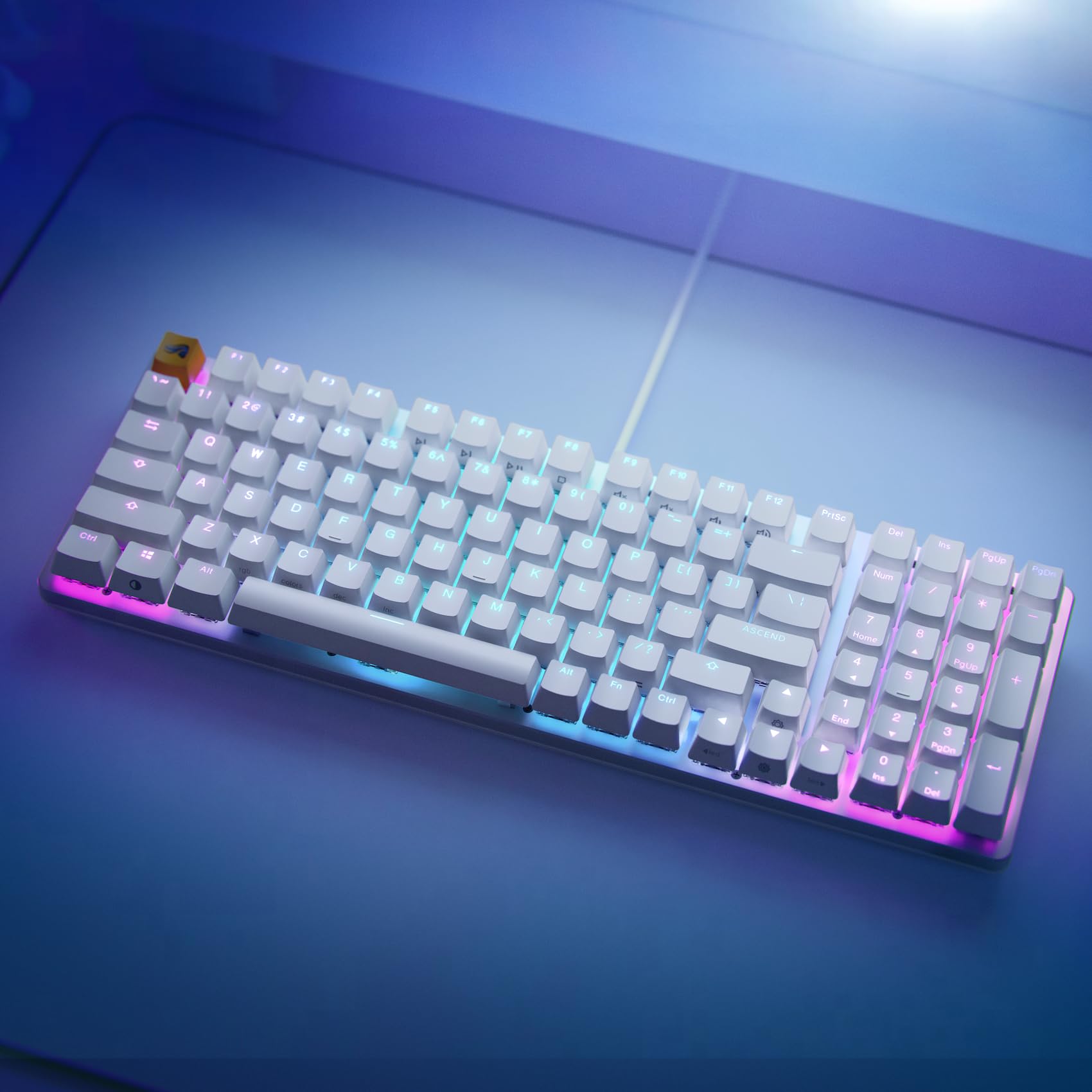Glorious Gaming GMMK 2 Full Size (96%) - Mechanical Gaming Keyboard, Aluminium Frame, Customisable, Doubleshot Caps, Fox Switches, Per Key RGB, Full NKRO, English UK QWERTY Layout - Pink