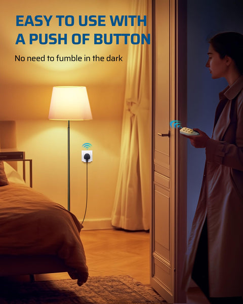 DEWENWILS Remote Control Plug Socket, 13A/3120W Heavy Duty Wireless Light Switch, 30m/100ft Long Range, Programmable for Bedroom, Garbage, 3 Pack Sockets and 1 Remote