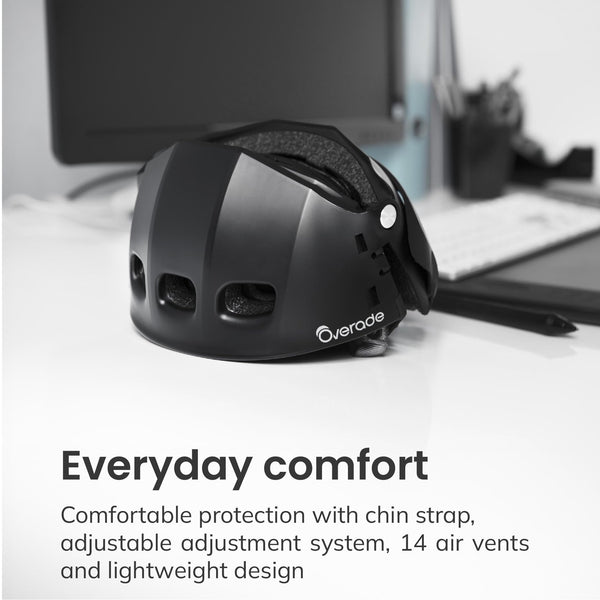 Foldable helmet Plixi Fit - for bike, e-scooter, onewheel, skateboard, e-bike - Meets CE standard, same protection as classic helmet - Volume divided