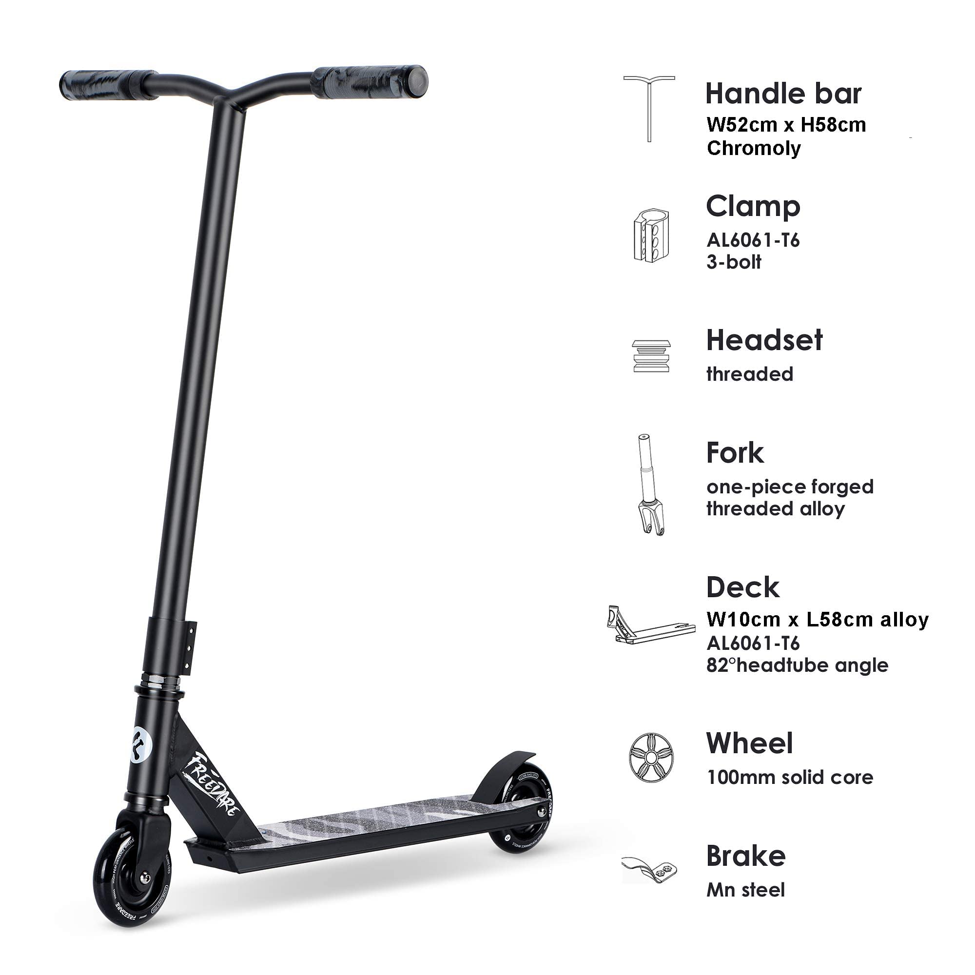 FREEDARE Pro Stunt Scooter Complete Trick Scooter for Kids 8 Years and Up, Teens, Adults, Boys and Girls Freestyle Street Scooter for Intermediate and