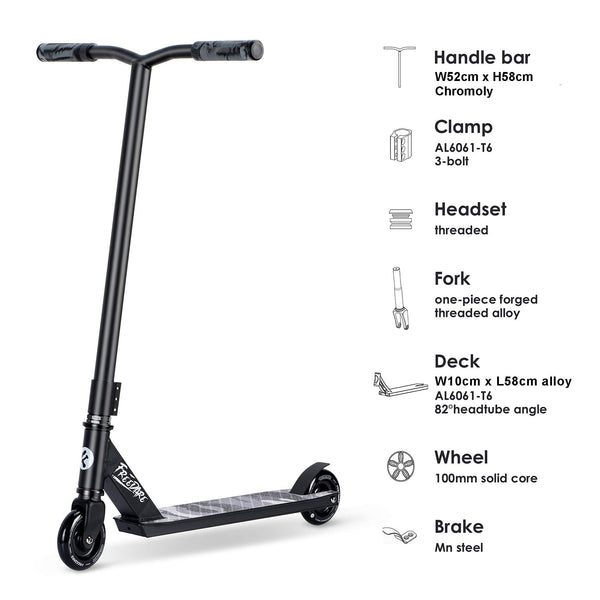 FREEDARE Pro Stunt Scooter Complete Trick Scooter for Kids 8 Years and Up, Teens, Adults, Boys and Girls Freestyle Street Scooter for Intermediate and