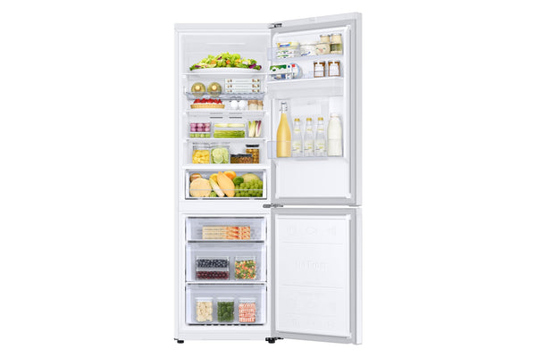 Samsung Classic Fridge Freezer, with Wine Shelf, Features Big Door Bin, All Around Cooling and SpaceMax Technologies, Silver, 7 Series, RB34C652ESA/EU