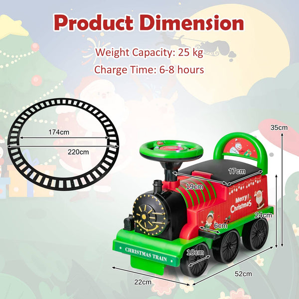 Maxmass Ride On Train and Track, 6V Battery Powered Electric Car with Storage Seat, Music & Lights, Kids Ride On Toy for 18+ Months (Black)