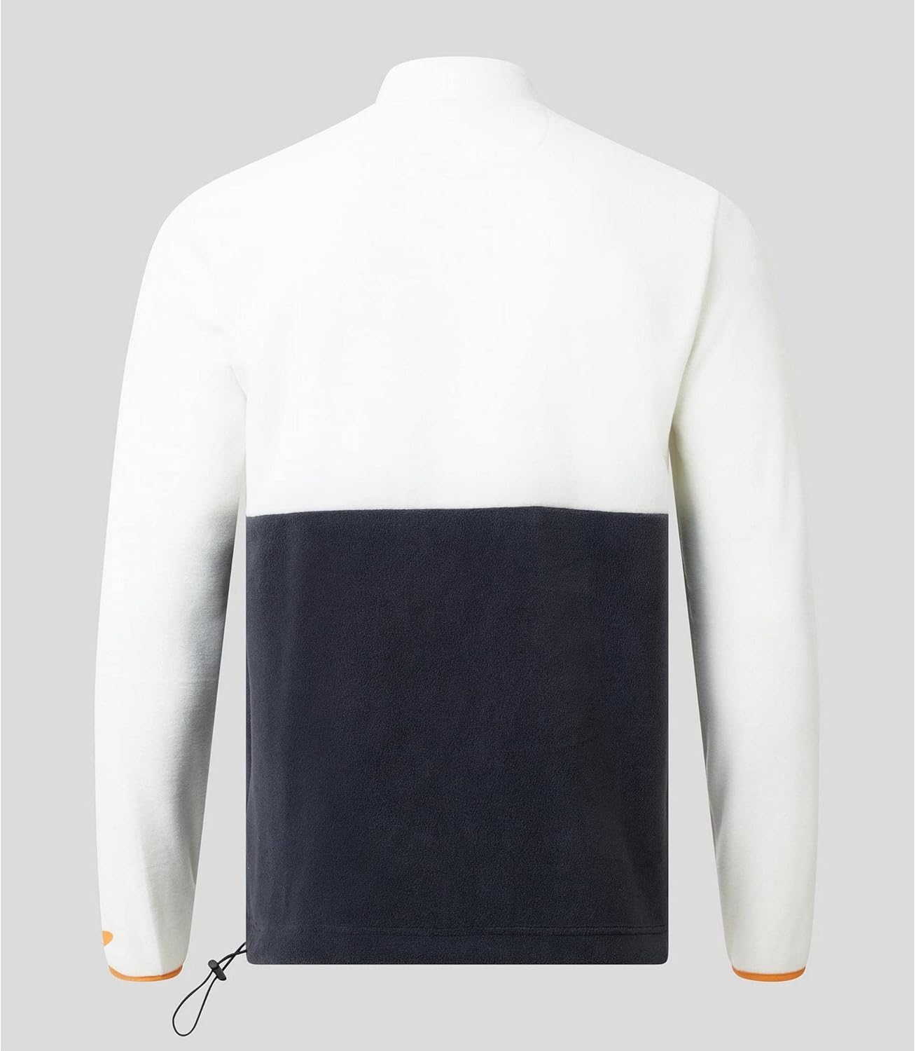 McLaren F1, Gulf collaboration, quarter zip fleece, snow white and phantom grey, front pocket, adult sizes, official merchandise (large)