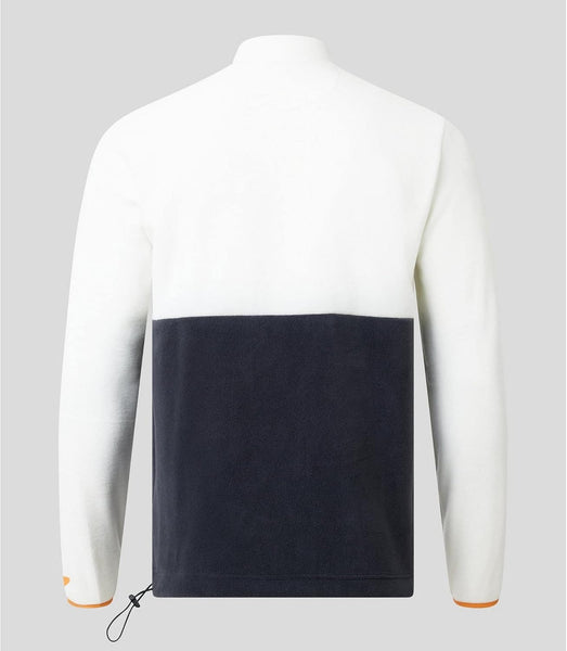 McLaren F1, Gulf collaboration, quarter zip fleece, snow white and phantom grey, front pocket, adult sizes, official merchandise (large)