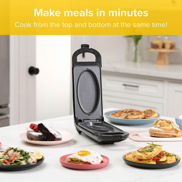 5 Minute CleverChef - 700W - Non-Stick Multicooker - Great for Steaks, Omelettes, Toasties, Pizzas & Dessert Maker - Free Drew&Cole Recipe App - Quick Meals - Cool-Touch Handle & Auto Temp Sensor