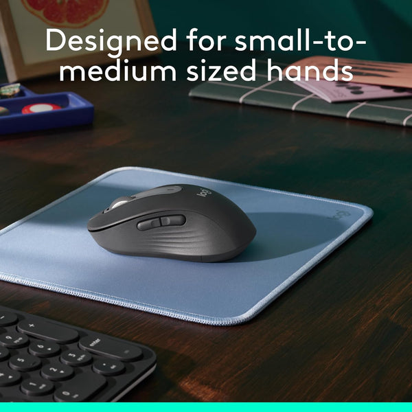 Logitech Signature M650 Wireless Mouse - For Small to Medium Sized Hands, 2-Year Battery, Silent Clicks, Customisable Side Buttons, Bluetooth, for PC/Mac/Multi-Device/Chromebook - Graphite