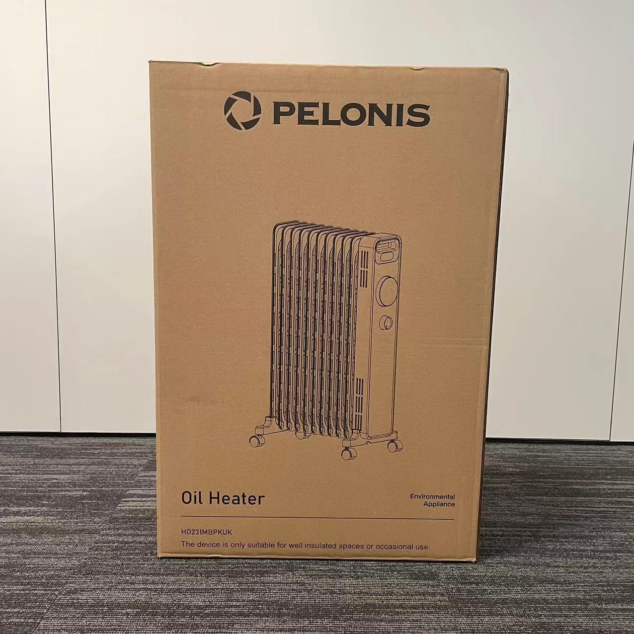 PELONIS Oil Filled Radiator with Adjustable Thermostat, Electric radiator with 3 Heat Settings, Adjustable Thermostat, Tip-Over & Overheat Protection, 11 Fin - Energy Efficient - 2.3kW 215ft²