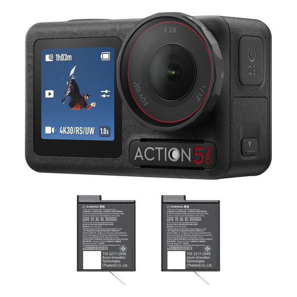 DJI Osmo Action 5 Pro Standard Combo, Waterproof Camera With 1/1.3" Sensor, 4K/120fps Video, Subject Tracking, Stabilization, Dual OLED Touchscreens, Action Camera 4K Ideal for Sports, Vlog