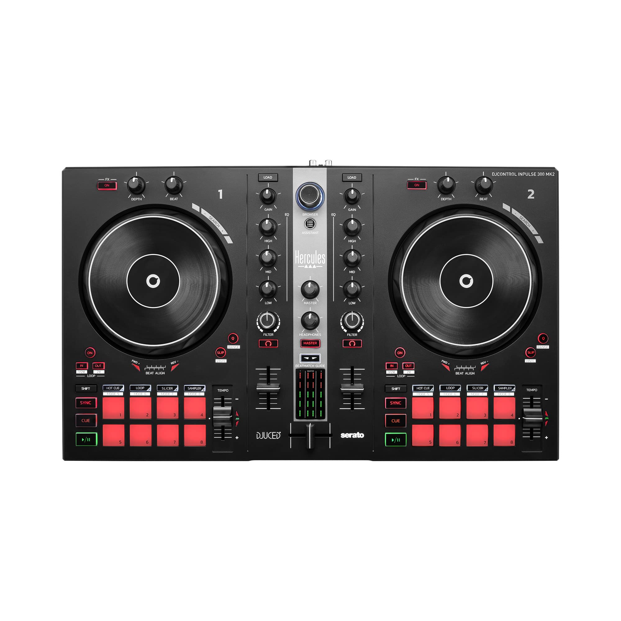 Hercules DJControl Inpulse 500 2-Deck USB DJ Controller for Serato DJ and DJUCED