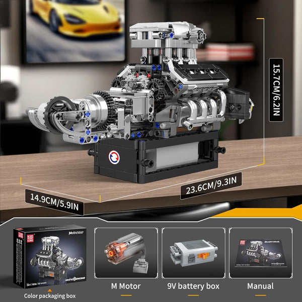 Mould King 10193 Engine Building Blocks Toy Kit, Boxer Engine Clamping Blocks Construction Kit Model, Toy Gift Collectibles for Adults Boys Girls(609 Pieces)