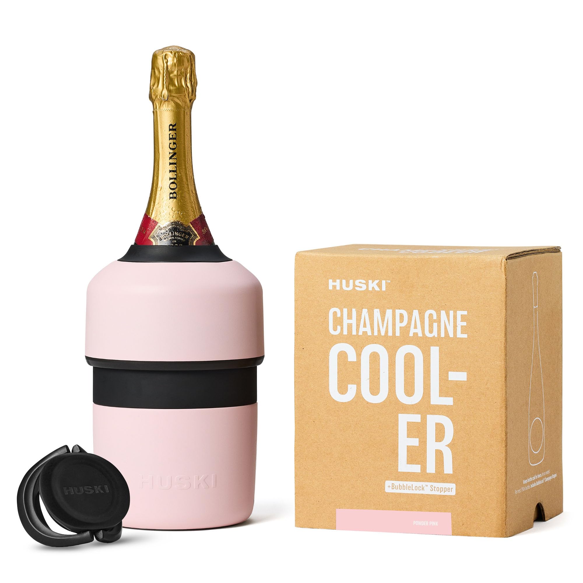 Huski Champagne Cooler | New | Award-Winning Iceless Design with Detachable Bottle Stopper | Keeps Wine Cold up to 6 Hours | Fits Most 750ml