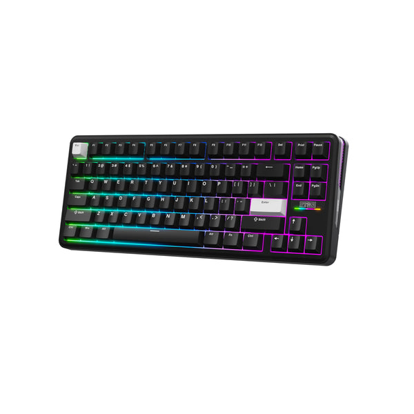 EPOMAKER TH85 QMK/VIA Mechanical Gaming Keyboard, BT/2.4Ghz Wireless, RGB, Hot-Swappable & Programmable Keys in US 75% Layout (Black&White, Creamy Jade Switch)